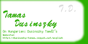 tamas dusinszky business card